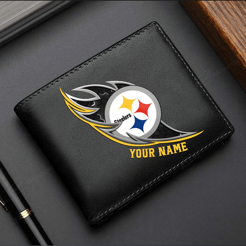 LIMITED EDITION - NEW CUSTOMIZED NFL14 PSB PITTSBURGH STEELERS LEATHER WALLET