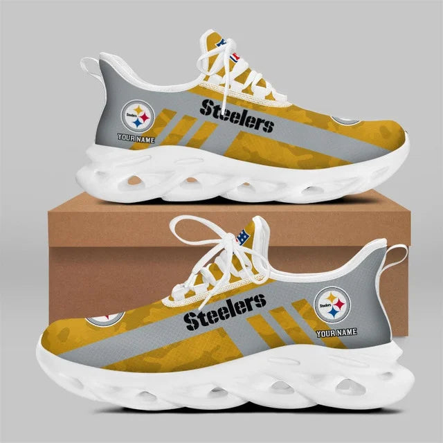 LIMITED EDITION - NEW CUSTOMIZED NFL14 PSB PITTSBURGH STEELERS UNISEX MAX SOUL SHOES