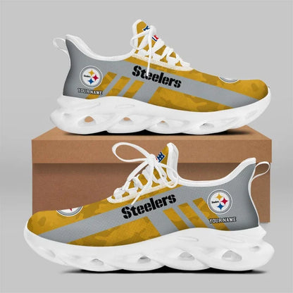 LIMITED EDITION - NEW CUSTOMIZED NFL14 PSB PITTSBURGH STEELERS UNISEX MAX SOUL SHOES