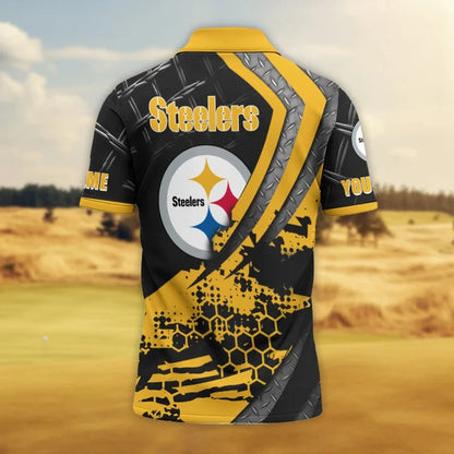 LIMITED EDITION - NEW CUSTOMIZED NFL14 PSB PITTSBURGH STEELERS POLO SHIRT