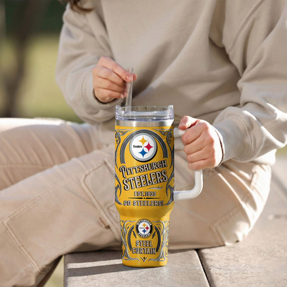 LIMITED EDITION - NEW CUSTOMIZED NFL14 PSB PITTSBURGH STEELERS 40OZ TUMBLER