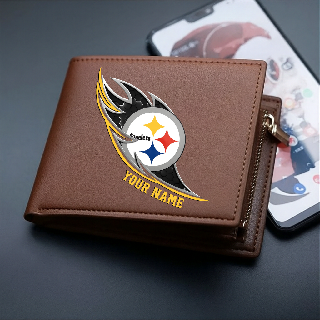 LIMITED EDITION - NEW CUSTOMIZED NFL14 PSB PITTSBURGH STEELERS LEATHER WALLET
