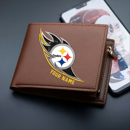 LIMITED EDITION - NEW CUSTOMIZED NFL14 PSB PITTSBURGH STEELERS LEATHER WALLET