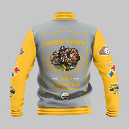 LIMITED EDITION - NEW CUSTOMIZED NFL14 PSB PITTSBURGH STEELERS BASEBALL JACKET