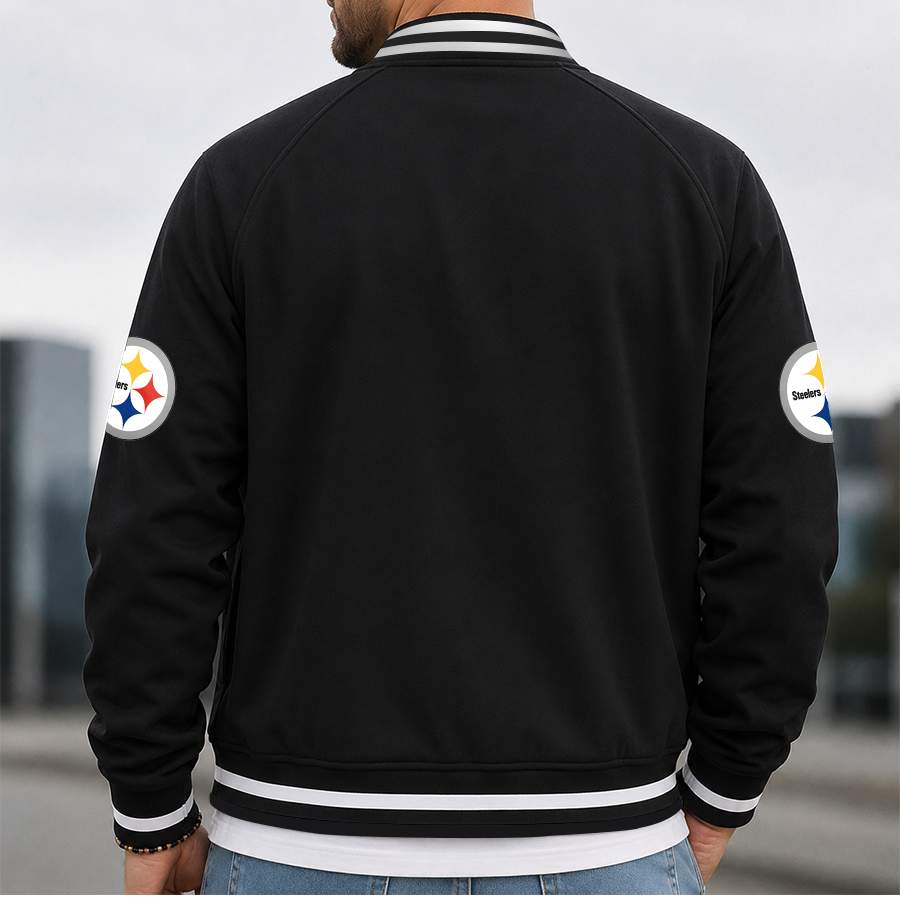 [SPECIAL OFFER] NEW CUSTOMIZED NFL14 PSB PITTSBURGH STEELERS MEN'S CASUAL JACKET