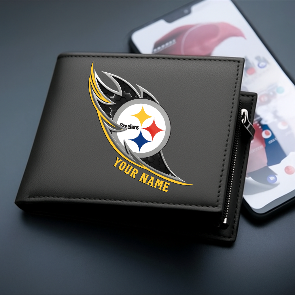LIMITED EDITION - NEW CUSTOMIZED NFL14 PSB PITTSBURGH STEELERS LEATHER WALLET