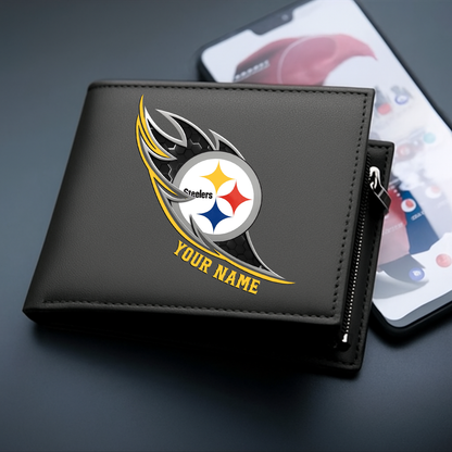 LIMITED EDITION - NEW CUSTOMIZED NFL14 PSB PITTSBURGH STEELERS LEATHER WALLET