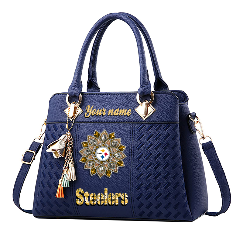 LIMITED EDITION - NEW CUSTOMIZED NFL14 PSB PITTSBURGH STEELERS WOMEN'S ZIP HANDBAG MULTICOLOR