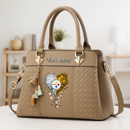 LIMITED EDITION - NEW CUSTOMIZED NFL14 PSB PITTSBURGH STEELERS ZIP HANDBAG MULTICOLOR