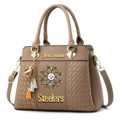 LIMITED EDITION - NEW CUSTOMIZED NFL14 PSB PITTSBURGH STEELERS WOMEN'S ZIP HANDBAG MULTICOLOR