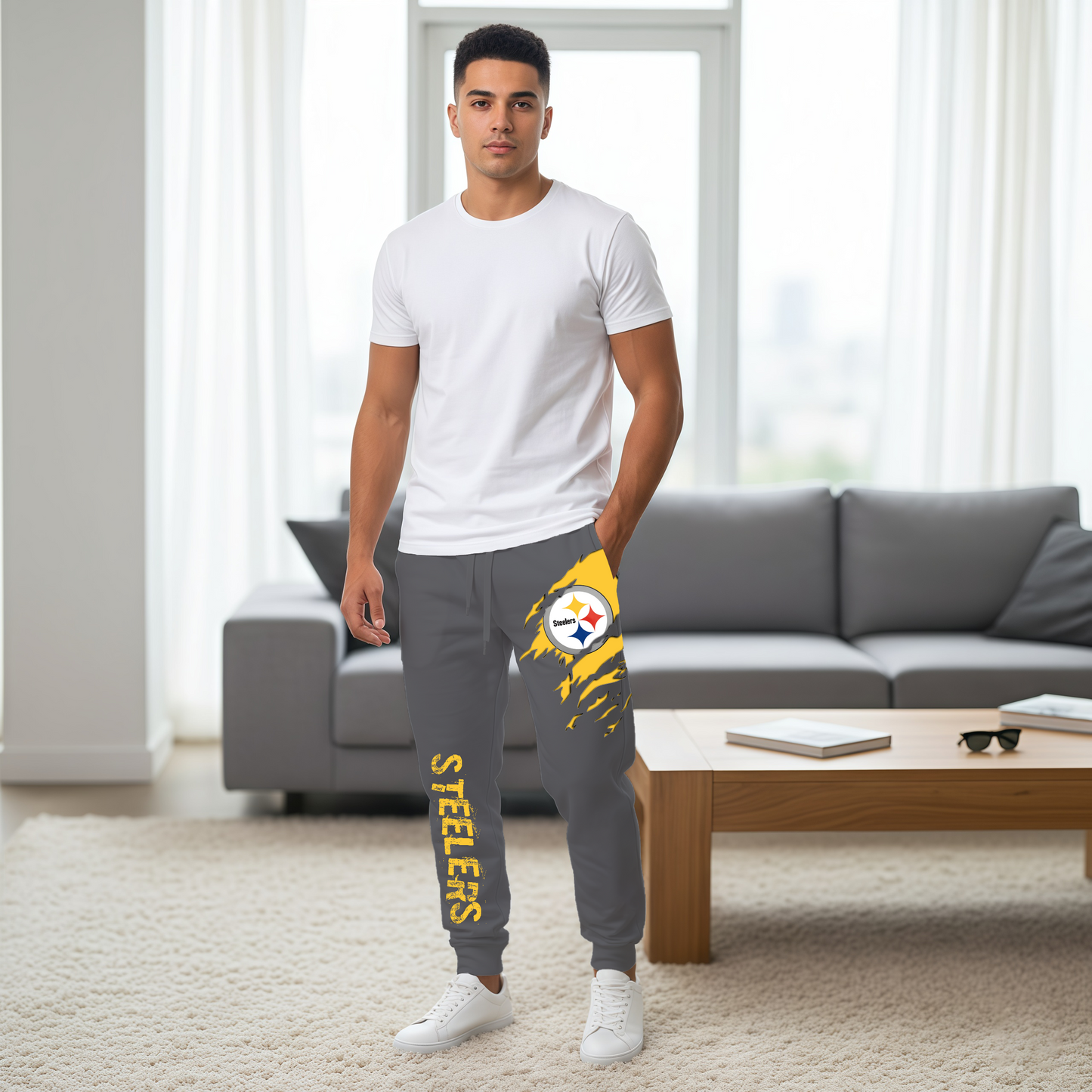 LIMITED EDITION - NEW PERSONALIZED NFL14 PSB PITTSBURGH STEELERS JOGGERS