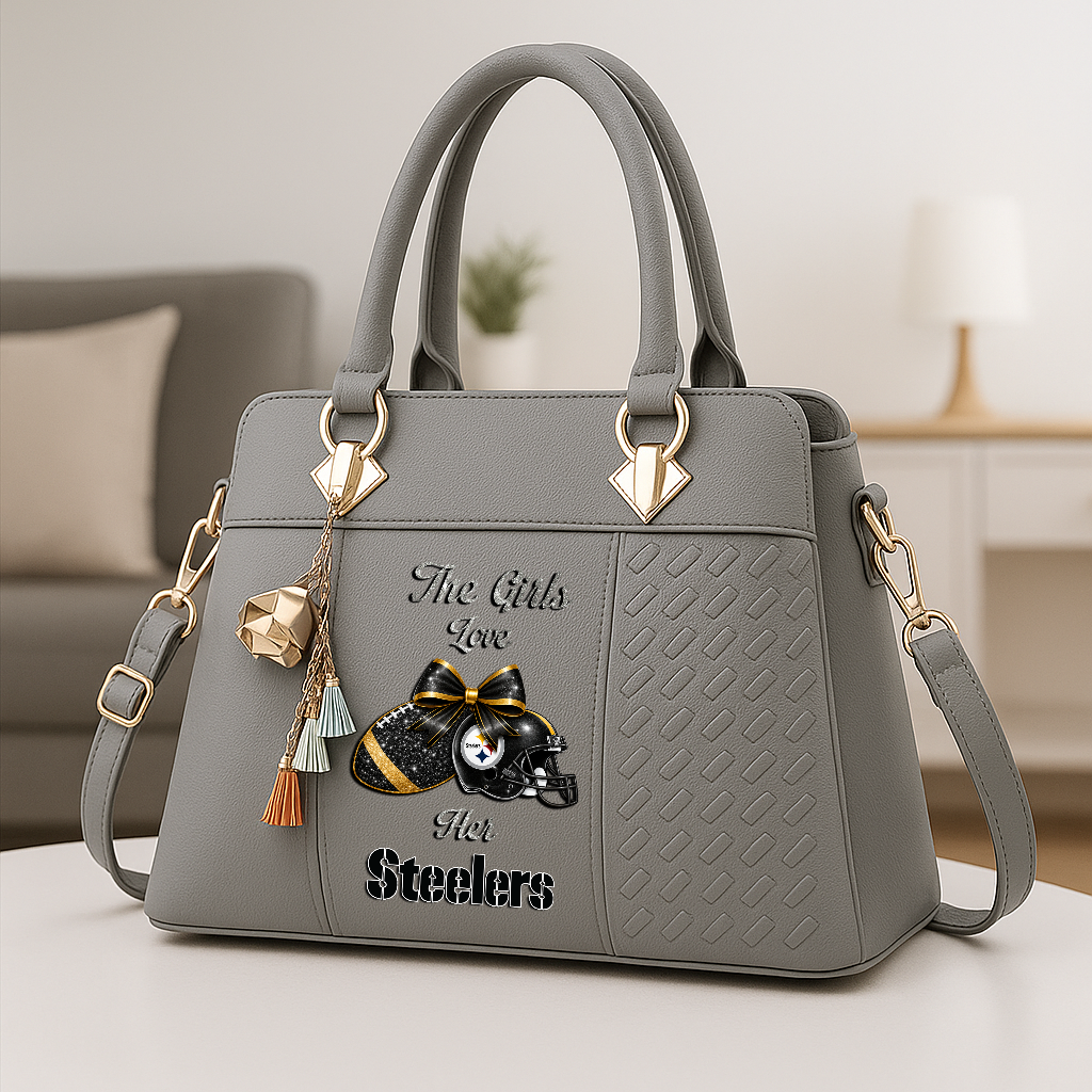 LIMITED EDITION - NEW CUSTOMIZED NFL14 PSB PITTSBURGH STEELERS WOMEN'S ZIP HANDBAG MULTICOLOR