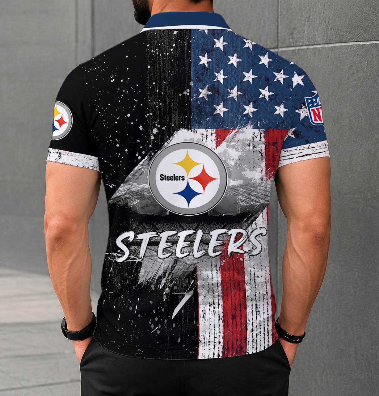 SPECIAL EDITION - NEW CUSTOMIZED NFL14 PSB PITTSBURGH STEELERS POLO SHIRT