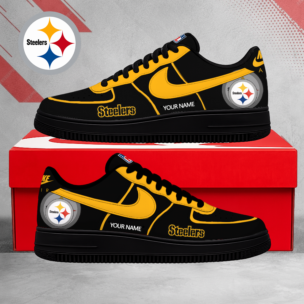 SPECIAL EDITION - NEW CUSTOMIZED NFL14 PSB PITTSBURGH STEELERS AF1 SHOES