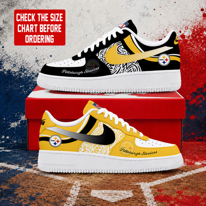 LIMITED EDITION - NEW CUSTOMIZED NFL14 PSB PITTSBURGH STEELERS AF1 SHOES
