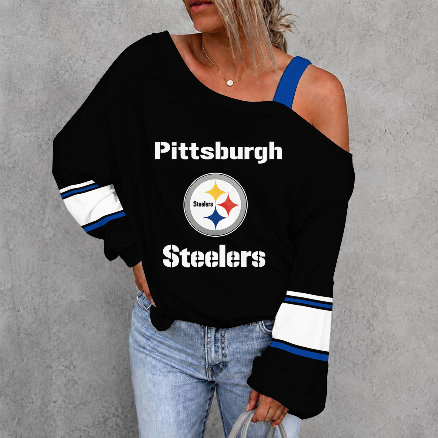 [SPECIAL OFFER] NEW CUSTOMIZED NFL14 PSB PITTSBURGH STEELERS DROP SHOULDER SWEATSHIRT