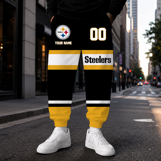 LIMITED EDITION - NEW CUSTOMIZED NFL14 PSB PITTSBURGH STEELERS SWEATPANTS
