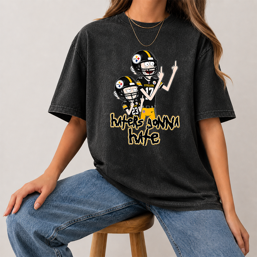 [SPECIAL OFFER] NEW CUSTOMIZED NFL14 PSB PITTSBURGH STEELERS FUNNY MULTICOLOR WASHED TEE