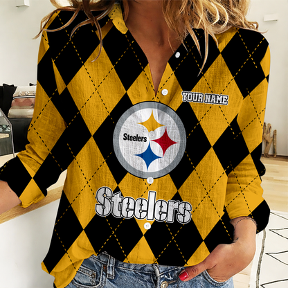 LIMITED EDITION - NEW CUSTOMIZED NFL14 PSB PITTSBURGH STEELERS WOMEN CASUAL SHIRT FOR FAN