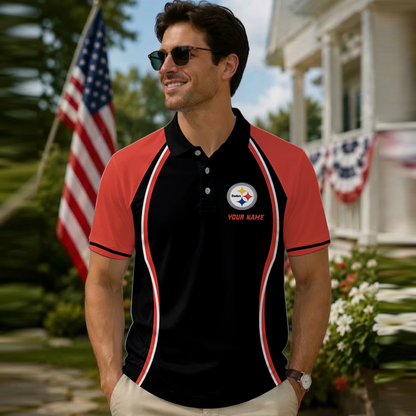 [SPECIAL OFFER] NEW CUSTOMIZED NFL14 PSB PITTSBURGH STEELERS POLO SHIRT