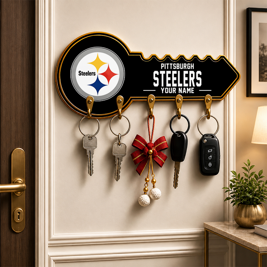 [SPECIAL OFFER] NEW CUSTOMIZED NFL14 PSB PITTSBURGH STEELERS WALL KEY HOLDER FOR HOME