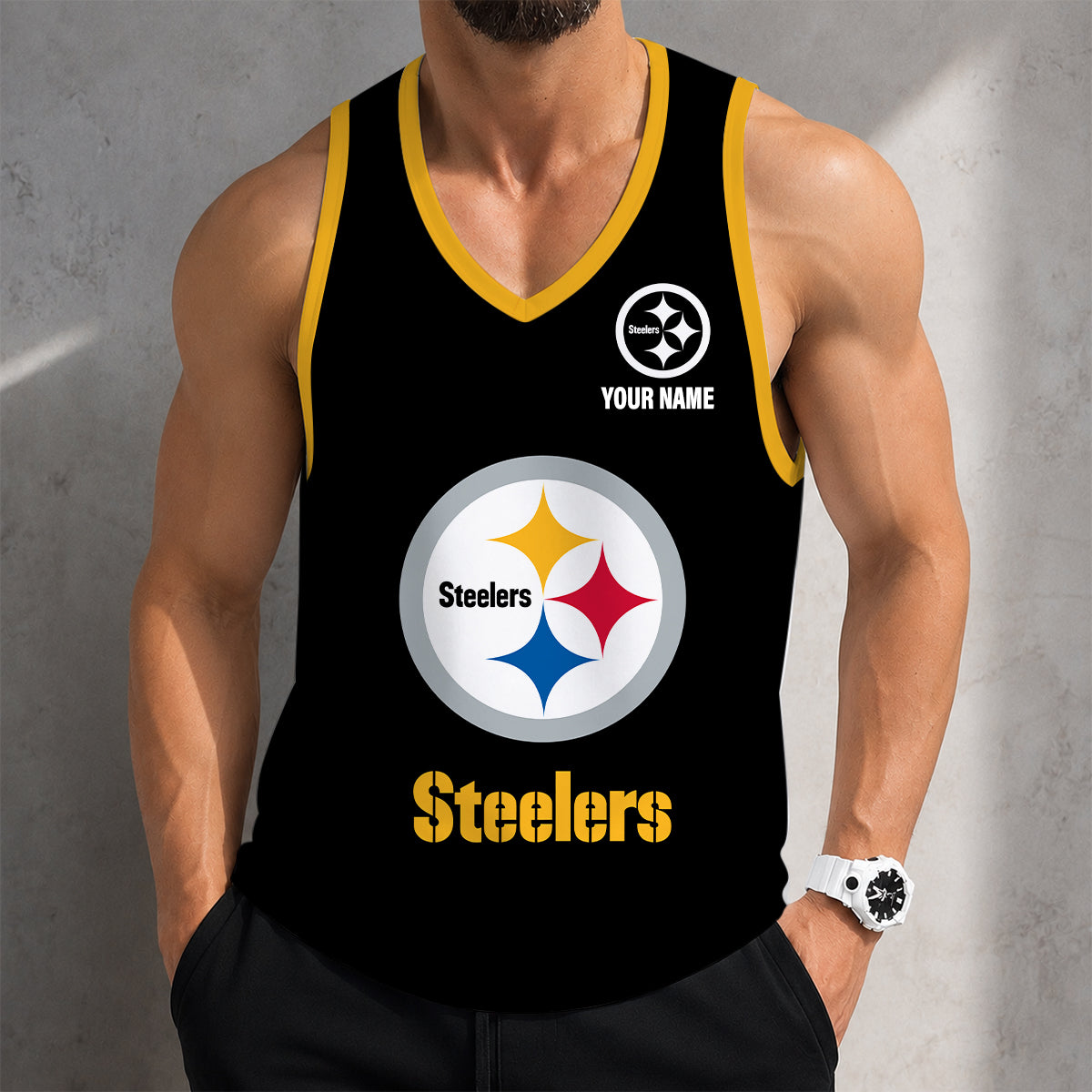 LIMITED EDITION - NEW CUSTOMIZED NFL14 PSB PITTSBURGH STEELERS TANK TOP