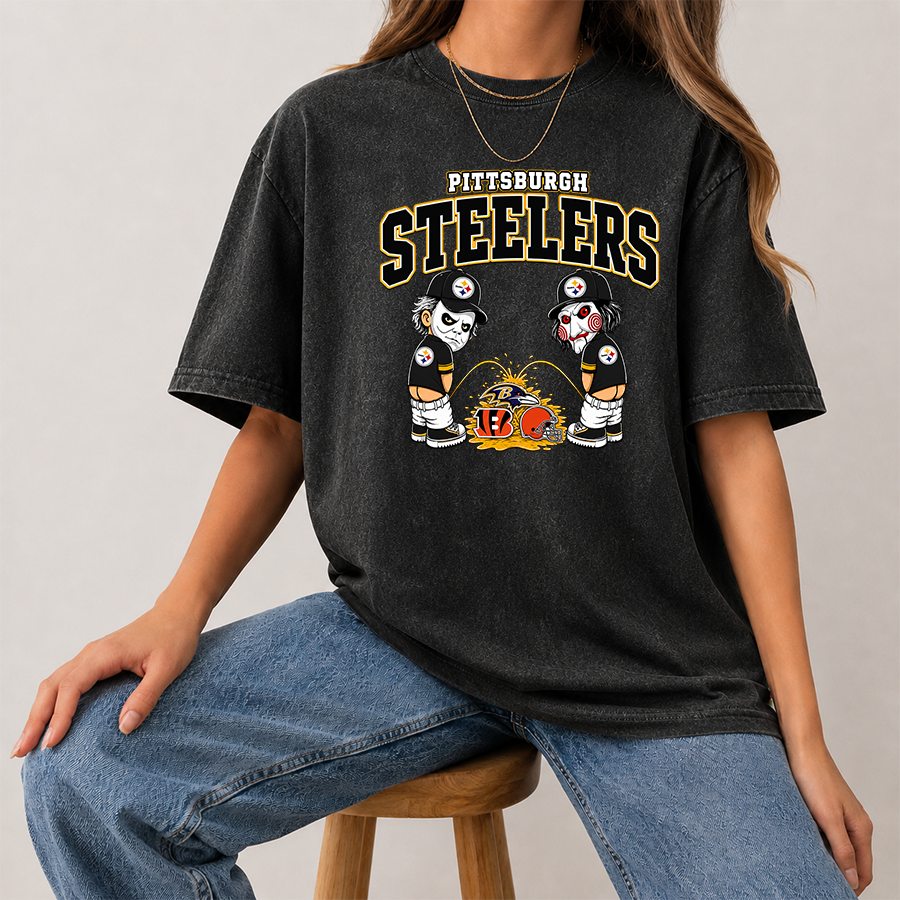 [SPECIAL OFFER] NEW CUSTOMIZED NFL14 PSB PITTSBURGH STEELERS FUNNY MULTICOLOR WASHED TEE