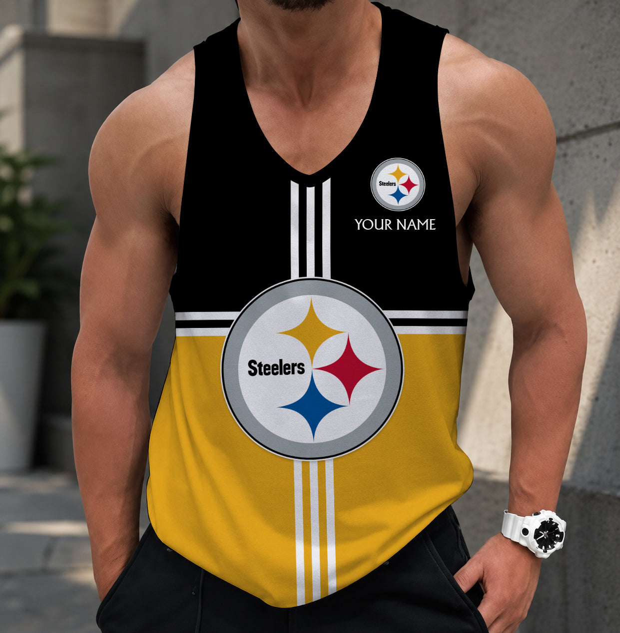 EXCLUSIVE EDITION - NEW CUSTOMIZED NFL14 PSB PITTSBURGH STEELERS TANK TOP