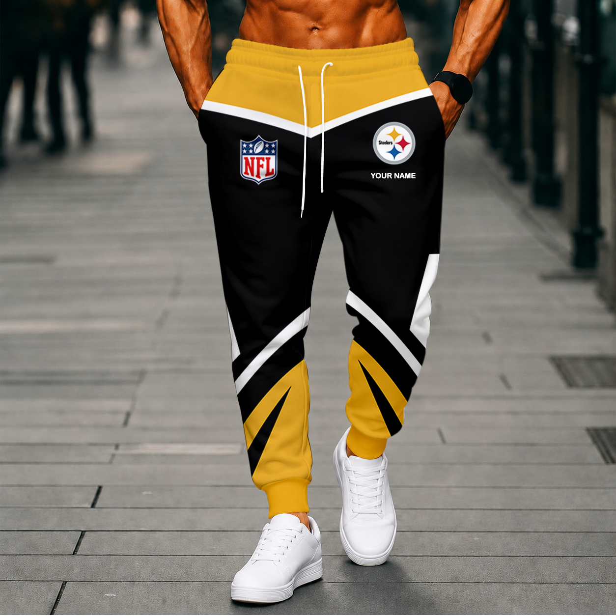 LIMITED EDITION - NEW CUSTOMIZED NFL14 PSB PITTSBURGH STEELERS SWEATPANTS