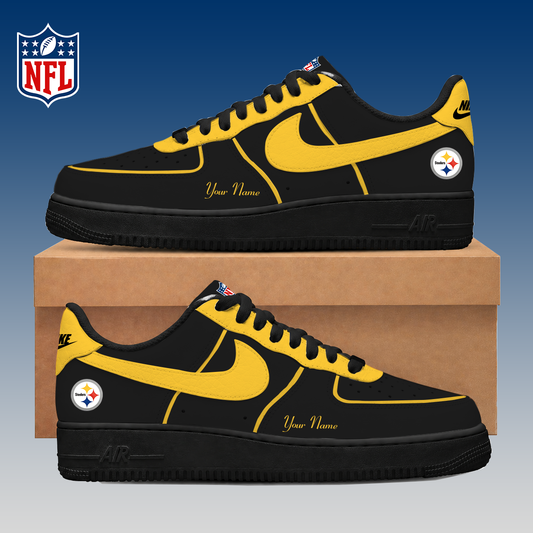 LIMITED EDITION - NEW CUSTOMIZED NFL14 PSB PITTSBURGH STEELERS AF1 SNEAKERS