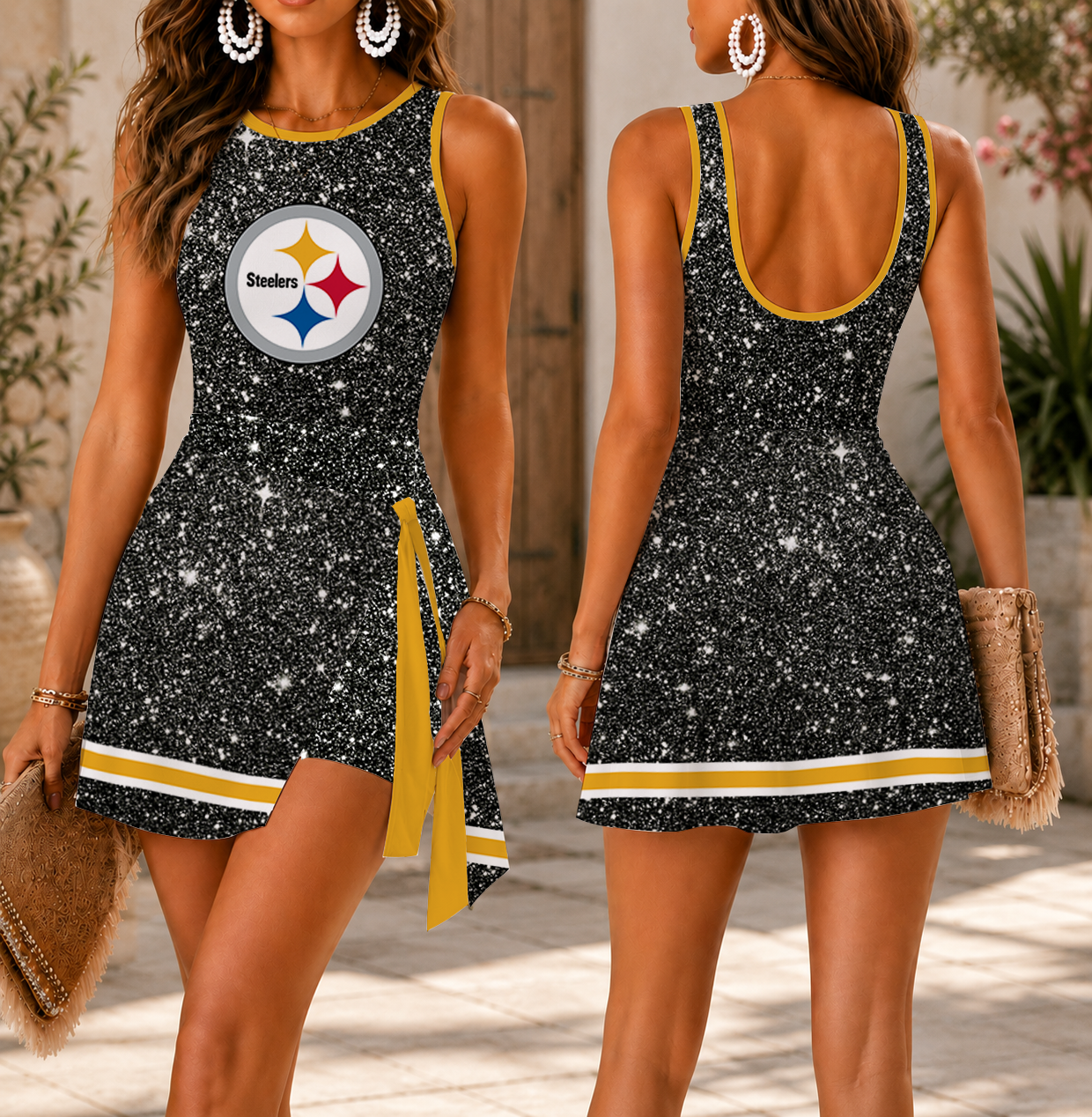 LIMITED EDITION - NEW CUSTOMIZED NFL14 PSB PITTSBURGH STEELERS WOMEN'S SUMMER SKORT DRESS