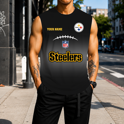 LIMITED EDITION - NEW CUSTOMIZED NFL14 PSB PITTSBURGH STEELERS MEN'S GYM SHIRT