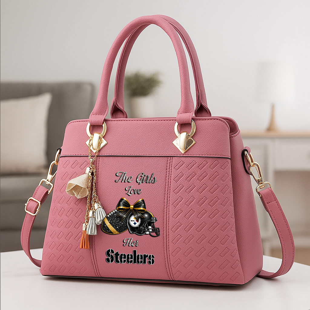 LIMITED EDITION - NEW CUSTOMIZED NFL14 PSB PITTSBURGH STEELERS WOMEN'S ZIP HANDBAG MULTICOLOR