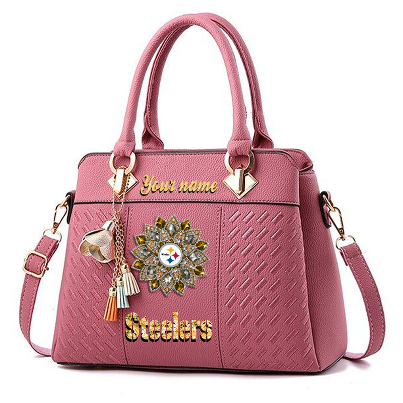 LIMITED EDITION - NEW CUSTOMIZED NFL14 PSB PITTSBURGH STEELERS WOMEN'S ZIP HANDBAG MULTICOLOR