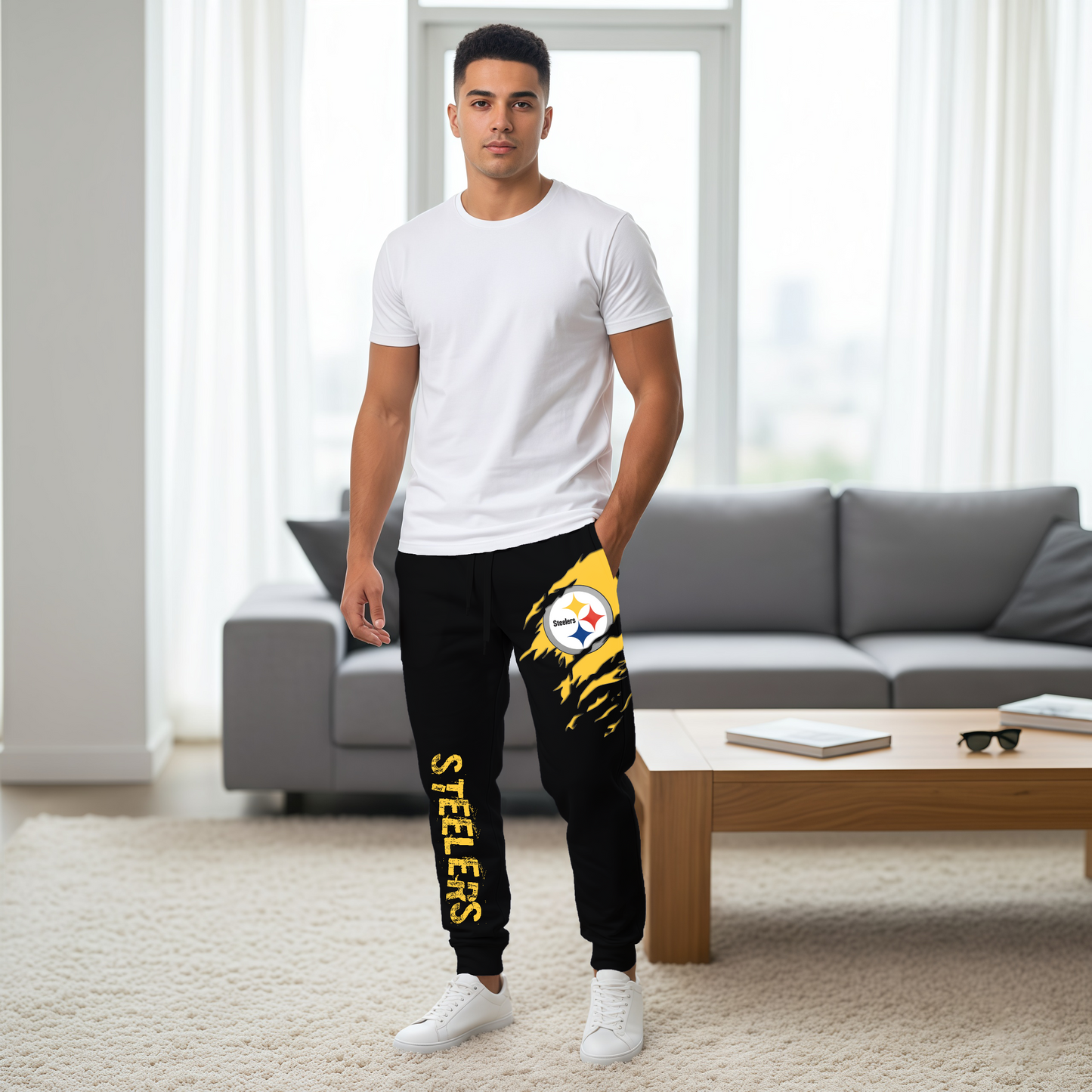 LIMITED EDITION - NEW PERSONALIZED NFL14 PSB PITTSBURGH STEELERS JOGGERS