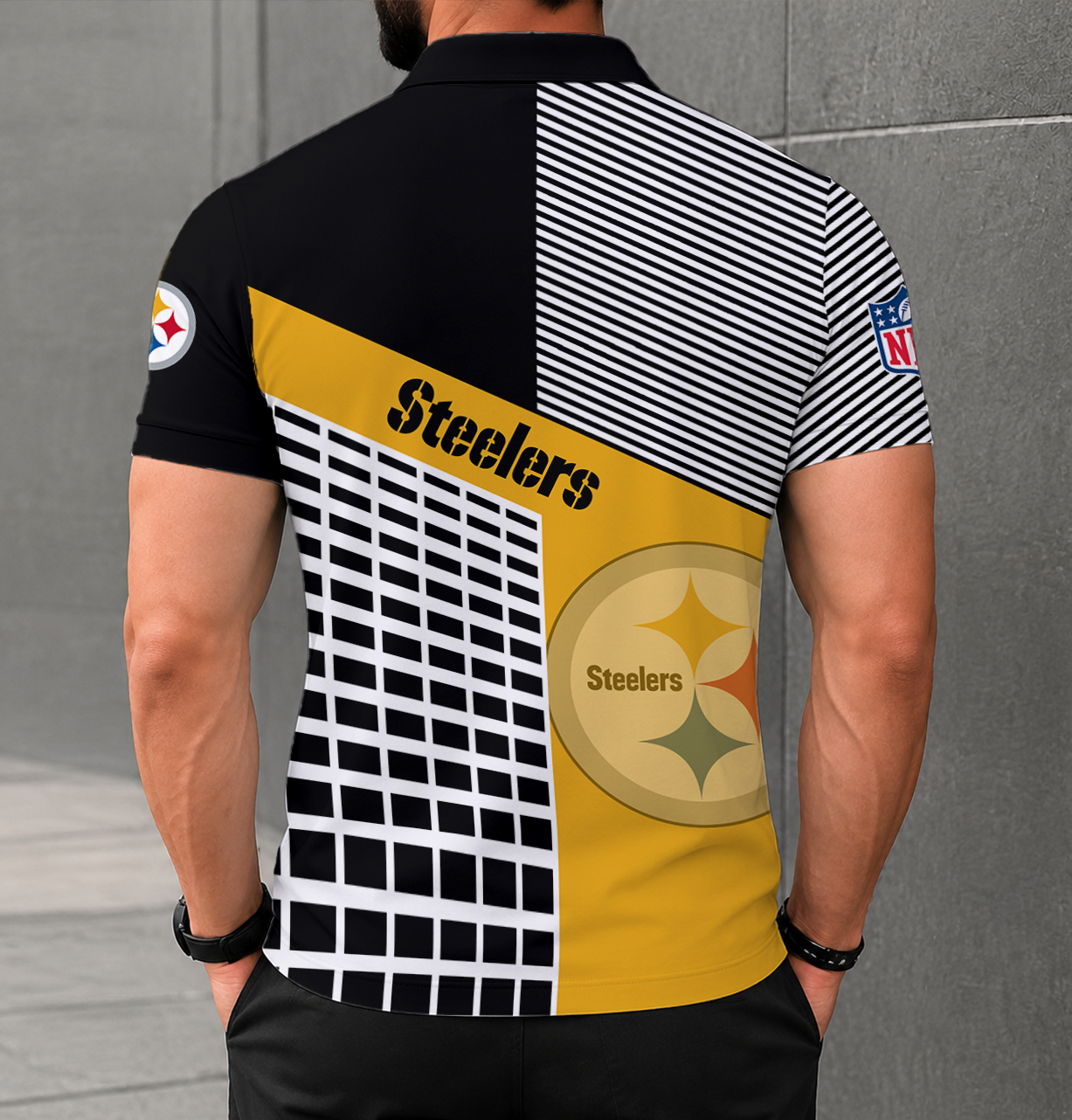 LIMITED EDITION - NEW CUSTOMIZED NFL14 PSB PITTSBURGH STEELERS POLO SHIRT
