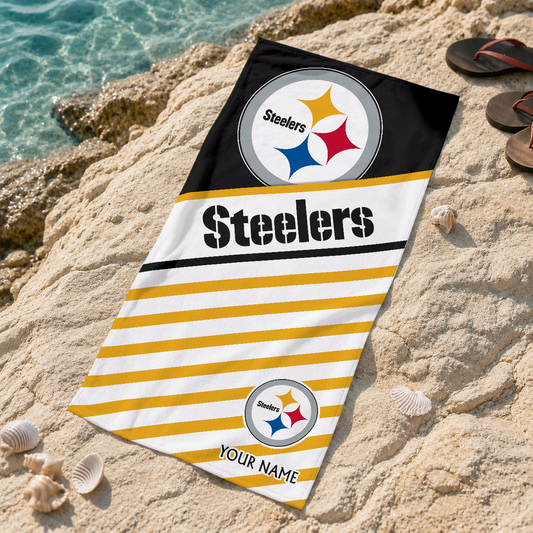 EXCLUSIVE EDITION - NEW CUSTOMIZED NFL14 PSB PITTSBURGH STEELERS BEACH TOWEL