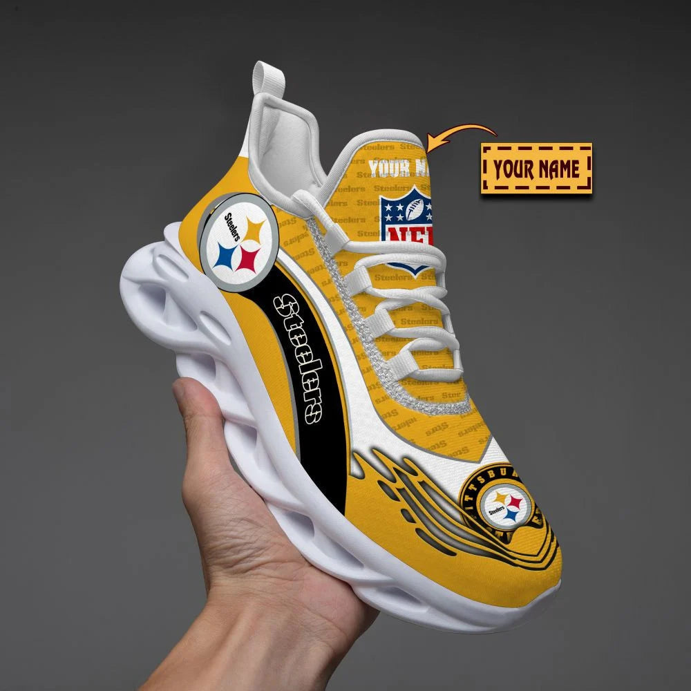 LIMITED EDITION - NEW CUSTOMIZED NFL14 PSB PITTSBURGH STEELERS UNISEX MAX SOUL SHOES