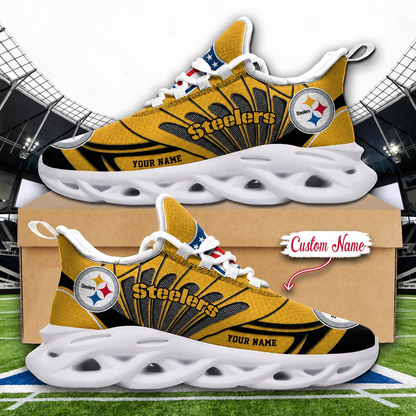 LIMITED EDITION - NEW CUSTOMIZED NFL14 PSB PITTSBURGH STEELERS UNISEX CLUNKY SNEAKERS