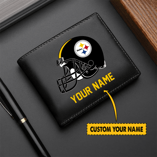LIMITED EDITION - NEW CUSTOMIZED NFL14 PB STEELERS LEATHER WALLET