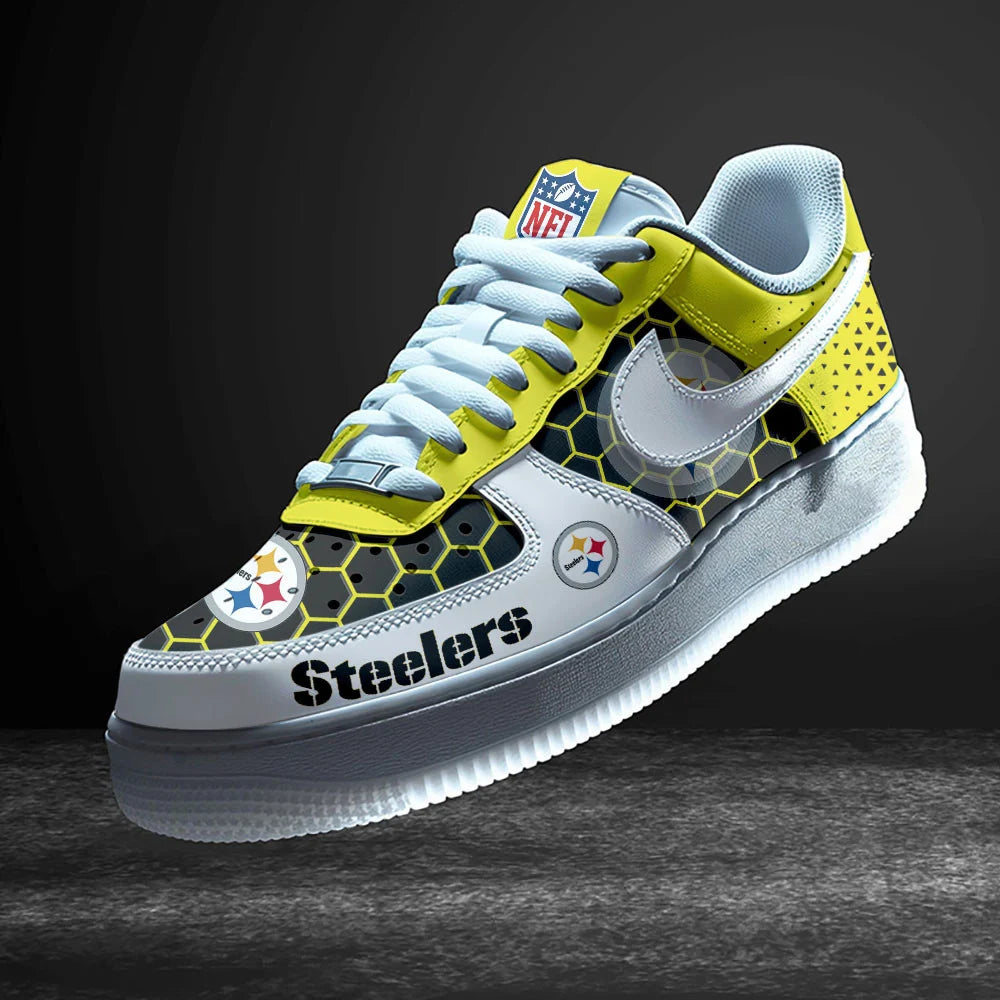 LIMITED EDITION - NEW CUSTOMIZED NFL14 PSB PITTSBURGH STEELERS AF1 SNEAKERS