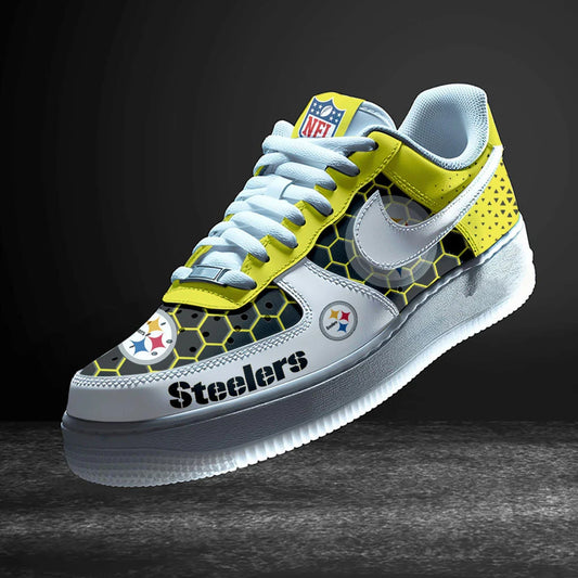 LIMITED EDITION - NEW CUSTOMIZED NFL14 PSB PITTSBURGH STEELERS AF1 SNEAKERS