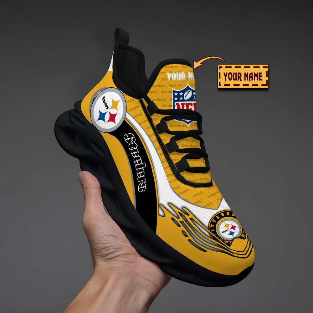 LIMITED EDITION - NEW CUSTOMIZED NFL14 PSB PITTSBURGH STEELERS UNISEX MAX SOUL SHOES