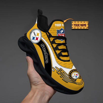 LIMITED EDITION - NEW CUSTOMIZED NFL14 PSB PITTSBURGH STEELERS UNISEX MAX SOUL SHOES