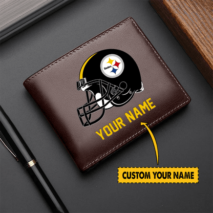 LIMITED EDITION - NEW CUSTOMIZED NFL14 PB STEELERS LEATHER WALLET
