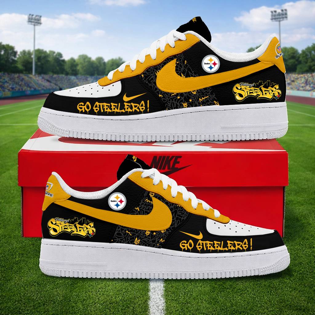 LIMITED EDITION - NEW CUSTOMIZED NFL14 PSB PITTSBURGH STEELERS AF1 SNEAKERS