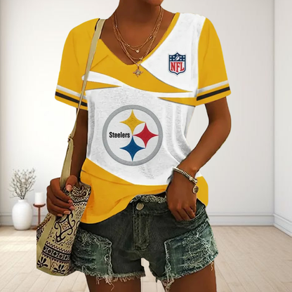 LIMITED EDITION - NEW CUSTOMIZED NFL14 PSB PITTSBURGH STEELERS V-NECK FEMALE SHIRT