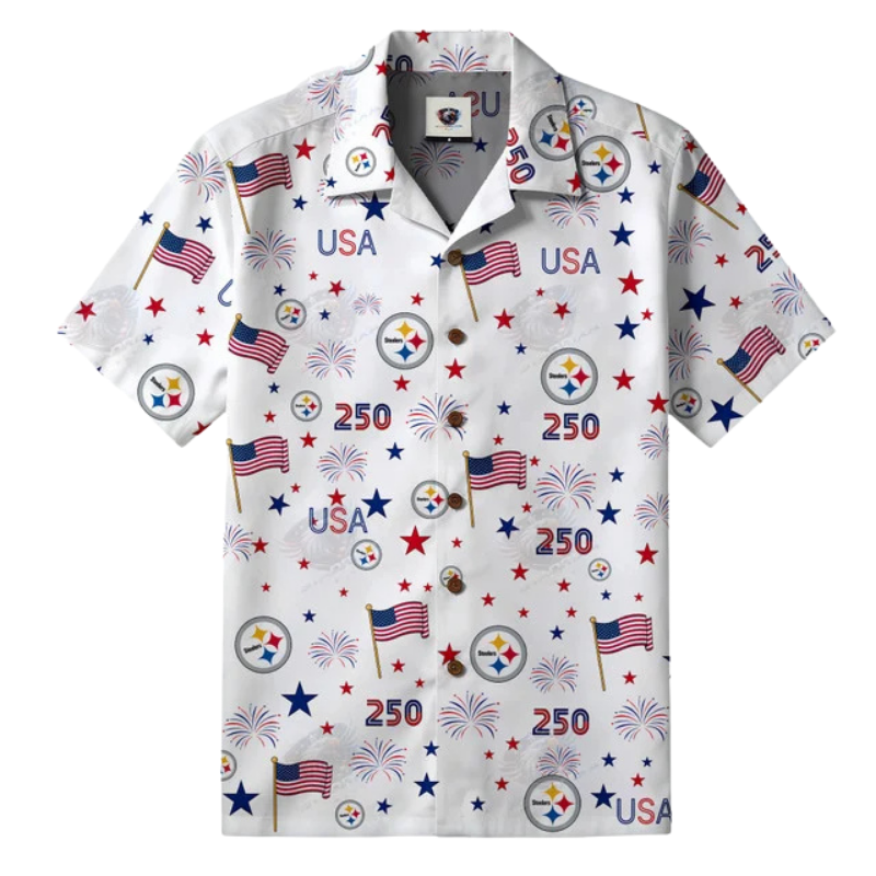 LIMITED EDITION - NEW CUSTOMIZED NFL14 PSB PITTSBURGH STEELERS PATRIOTIC 250 USA HAWAIIAN SHIRT
