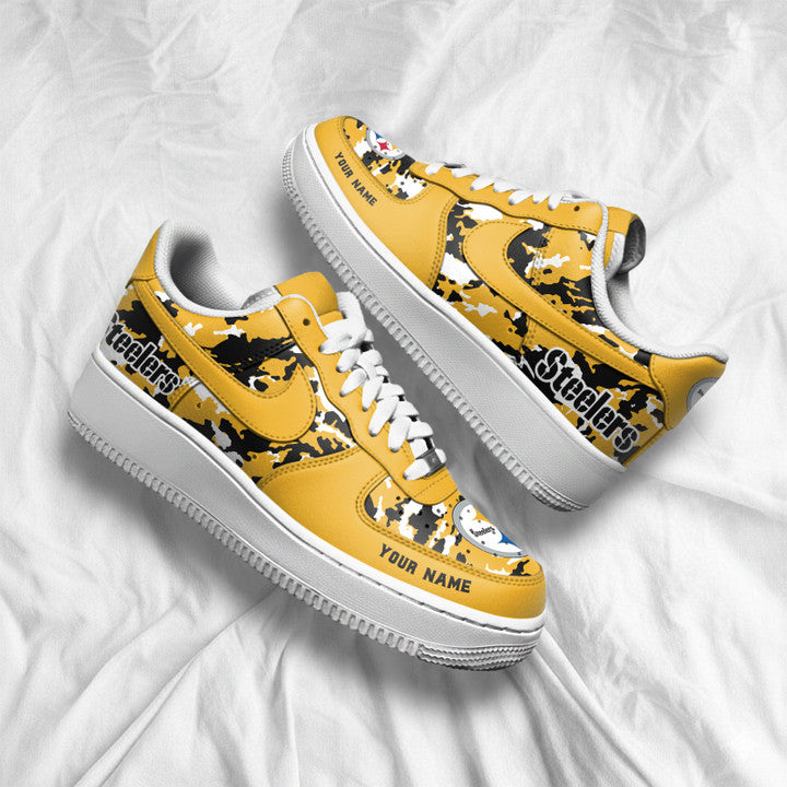 [SPECIAL OFFER] NEW CUSTOMIZED NFL14 PSB PITTSBURGH STEELERS AF1 SNEAKERS