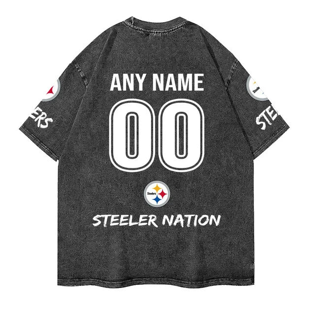 [SPECIAL OFFER] NEW CUSTOMIZED NFL14 PSB PITTSBURGH STEELERS MULTICOLOR WASHED TEE